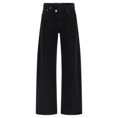 Agolde Black Cotton Relaxed Fit Jeans