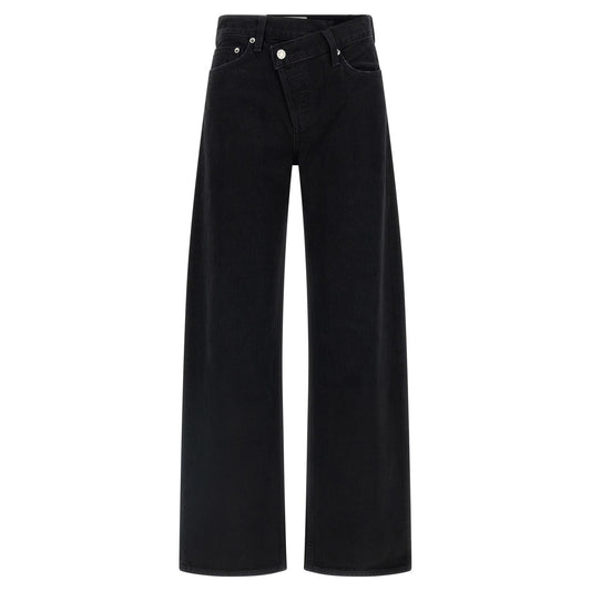 Agolde Black Cotton Relaxed Fit Jeans