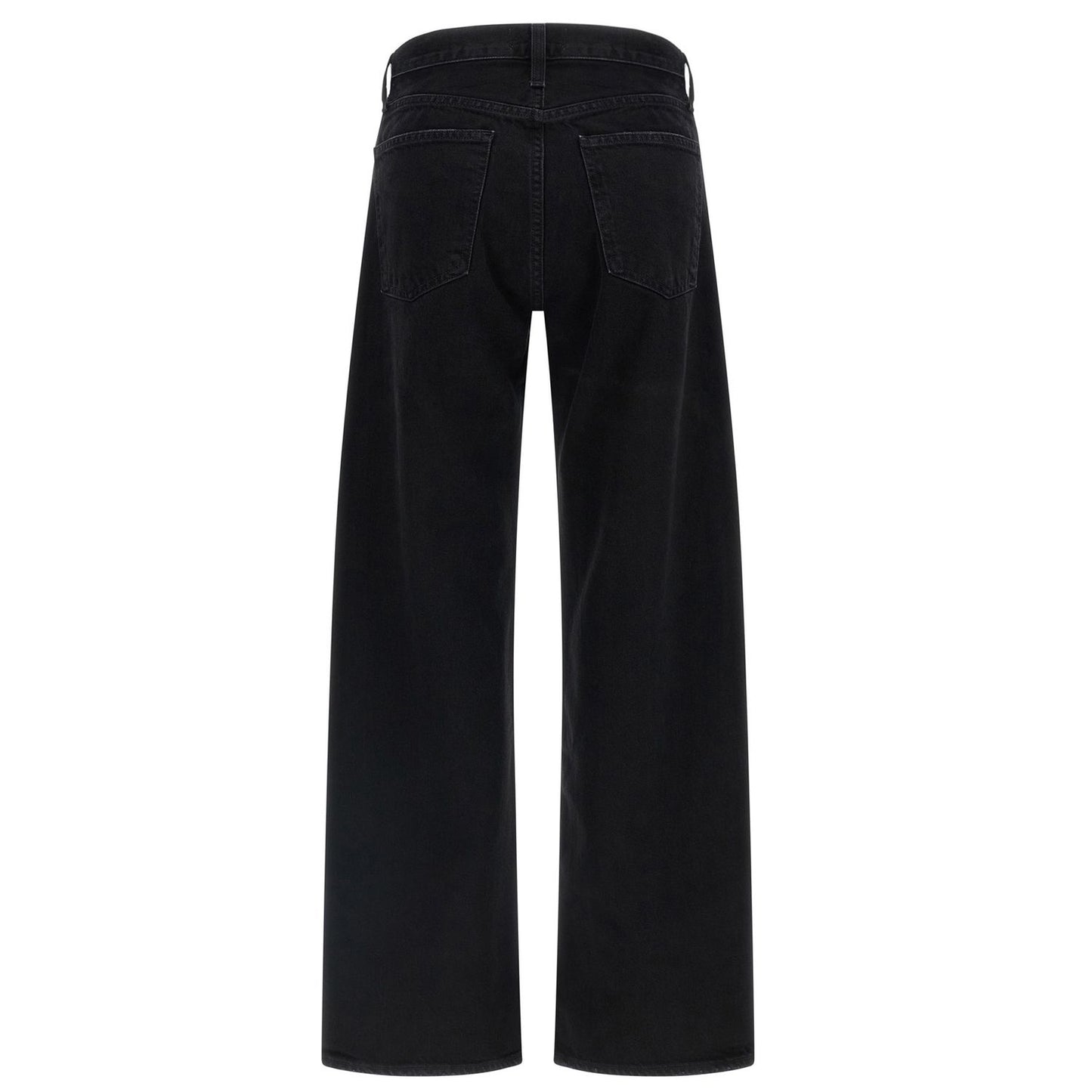 Agolde Black Cotton Relaxed Fit Jeans
