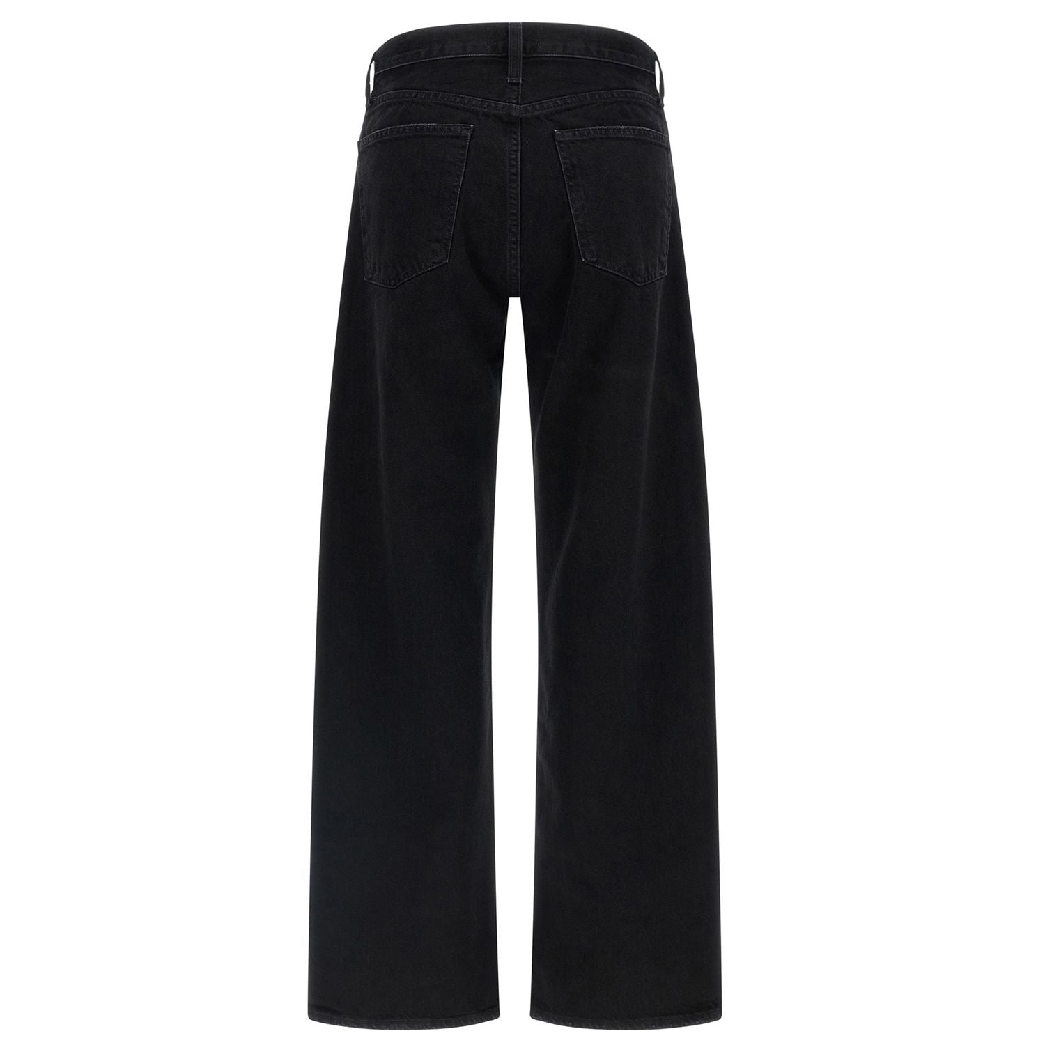 Agolde Black Cotton Relaxed Fit Jeans