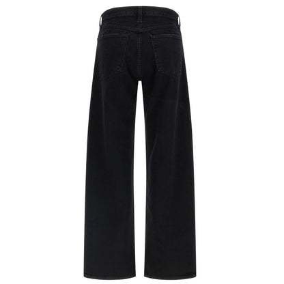 Agolde Black Cotton Relaxed Fit Jeans