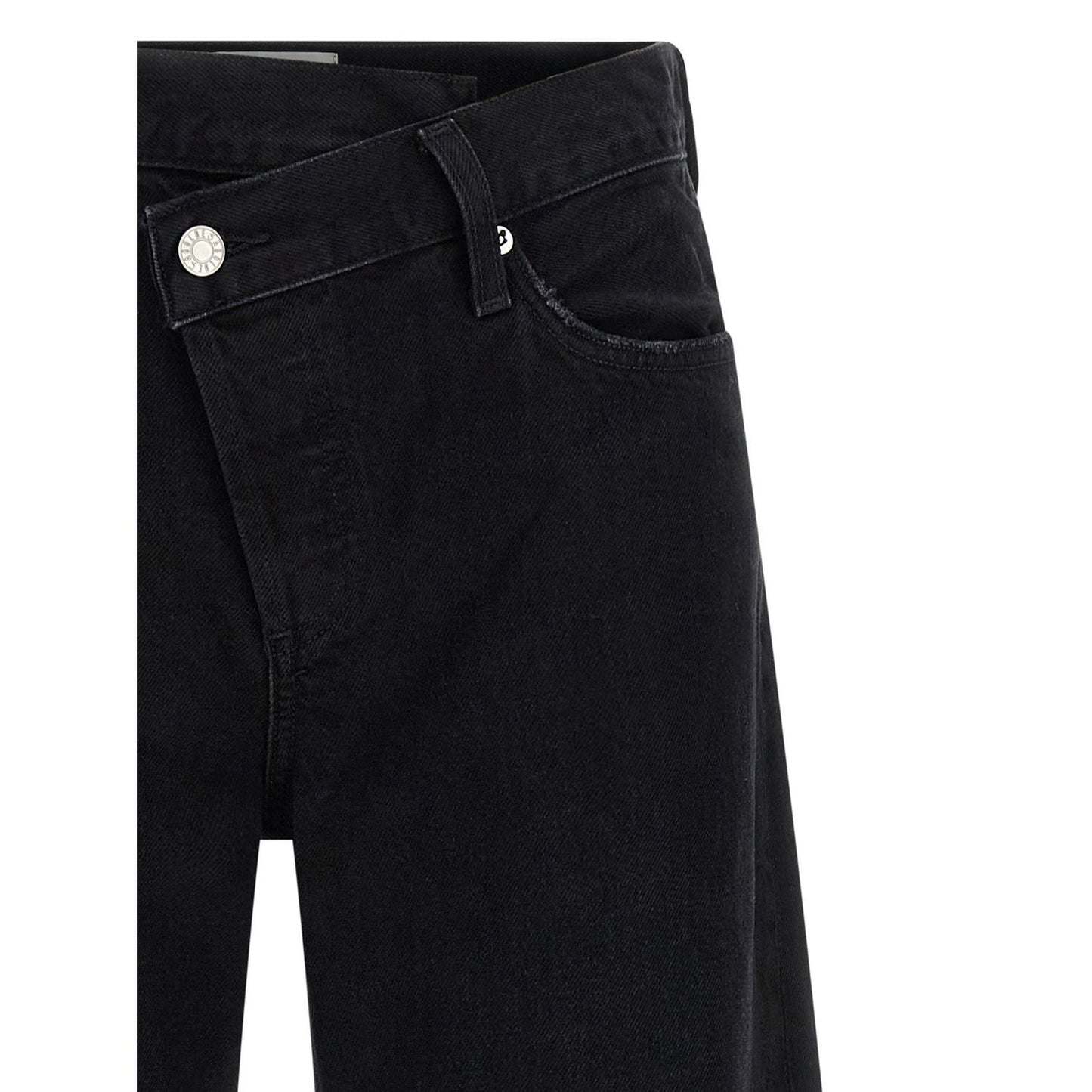Agolde Black Cotton Relaxed Fit Jeans