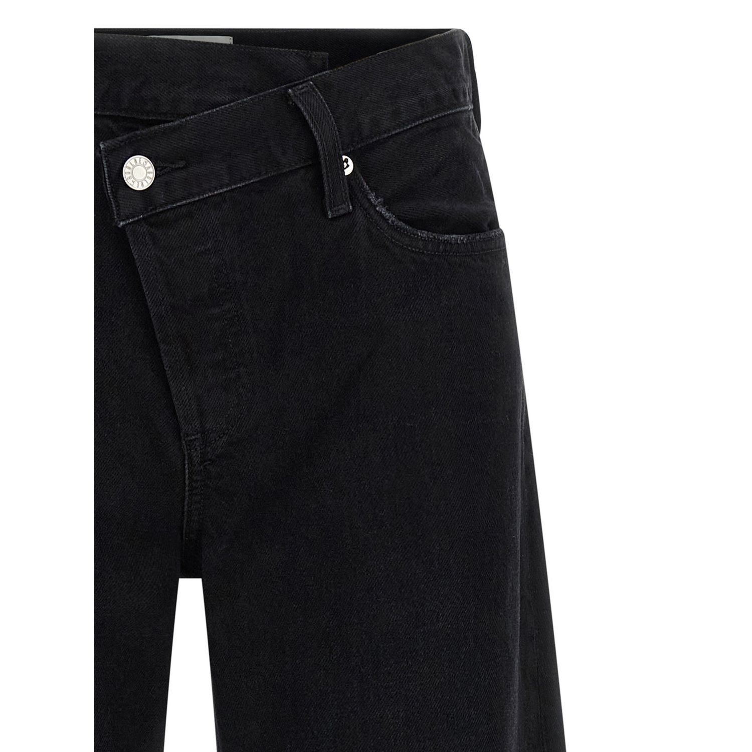 Agolde Black Cotton Relaxed Fit Jeans