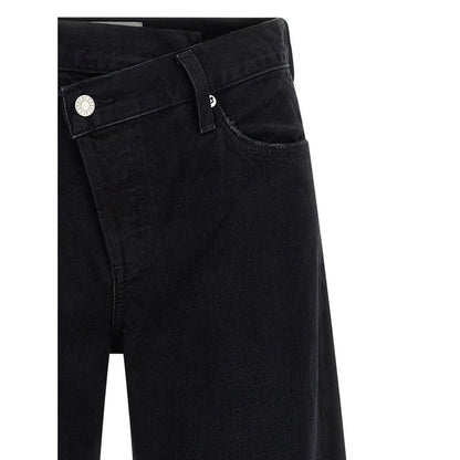 Agolde Black Cotton Relaxed Fit Jeans