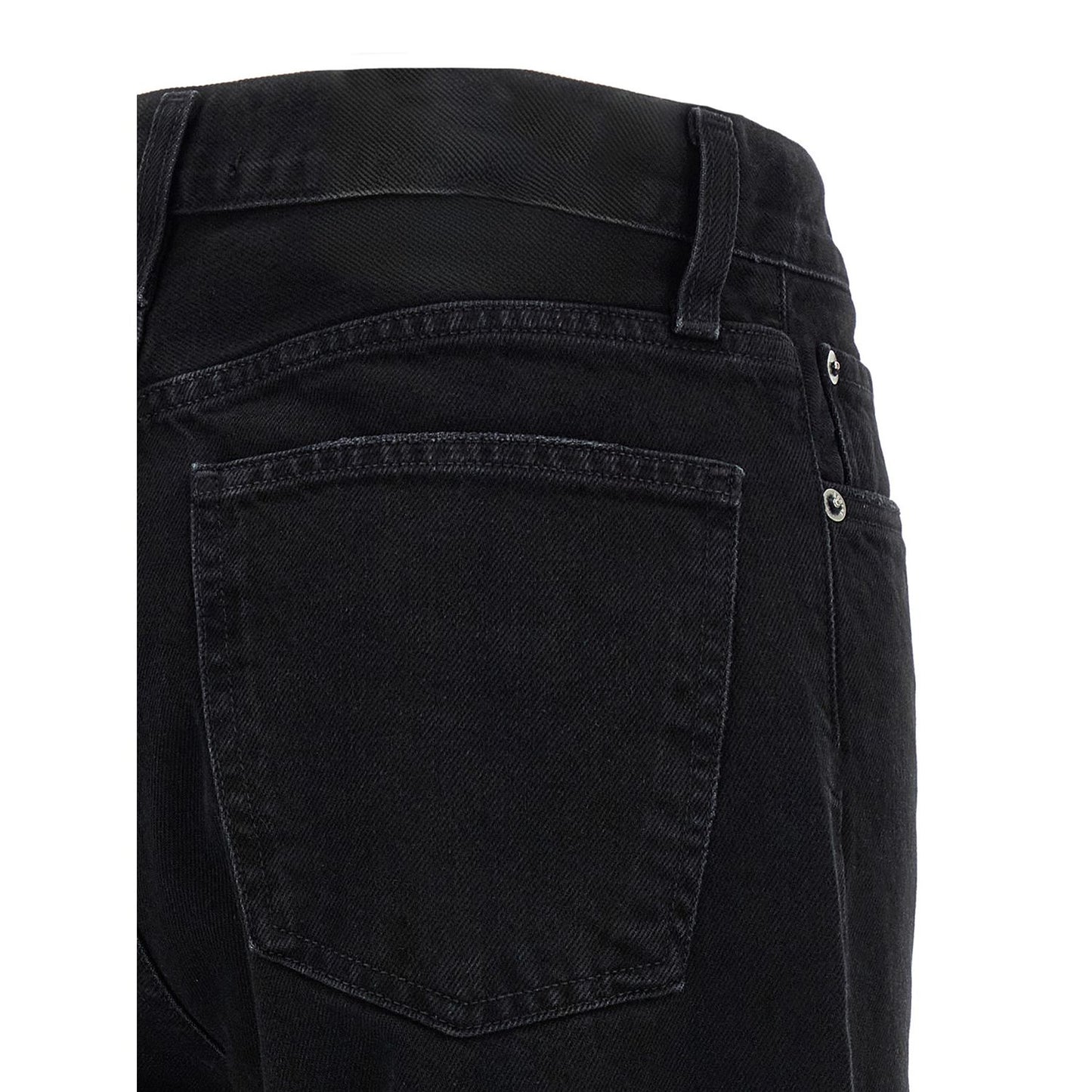 Agolde Black Cotton Relaxed Fit Jeans