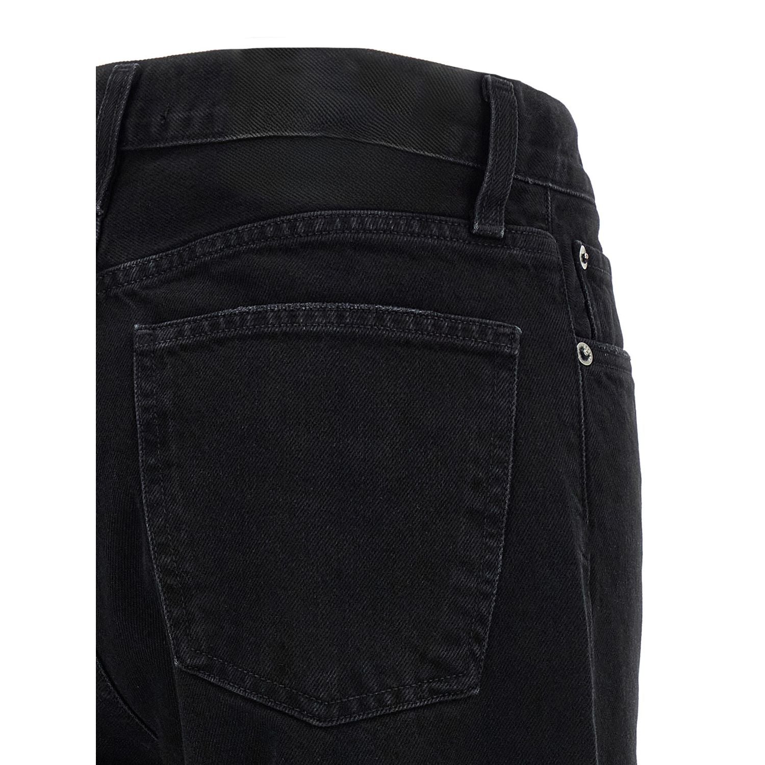 Agolde Black Cotton Relaxed Fit Jeans