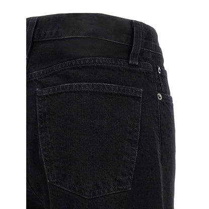 Agolde Black Cotton Relaxed Fit Jeans