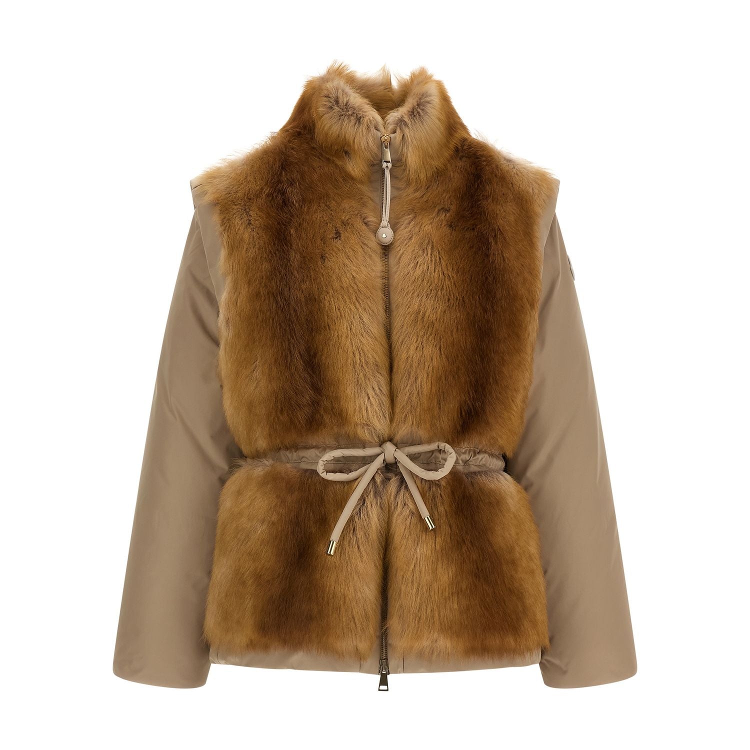 Moncler Beige Polyester Sleeveless Jacket