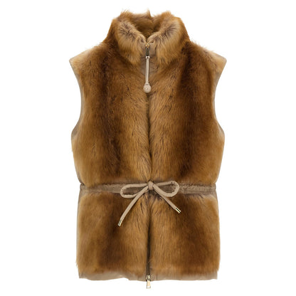 Moncler Beige Polyester Sleeveless Jacket