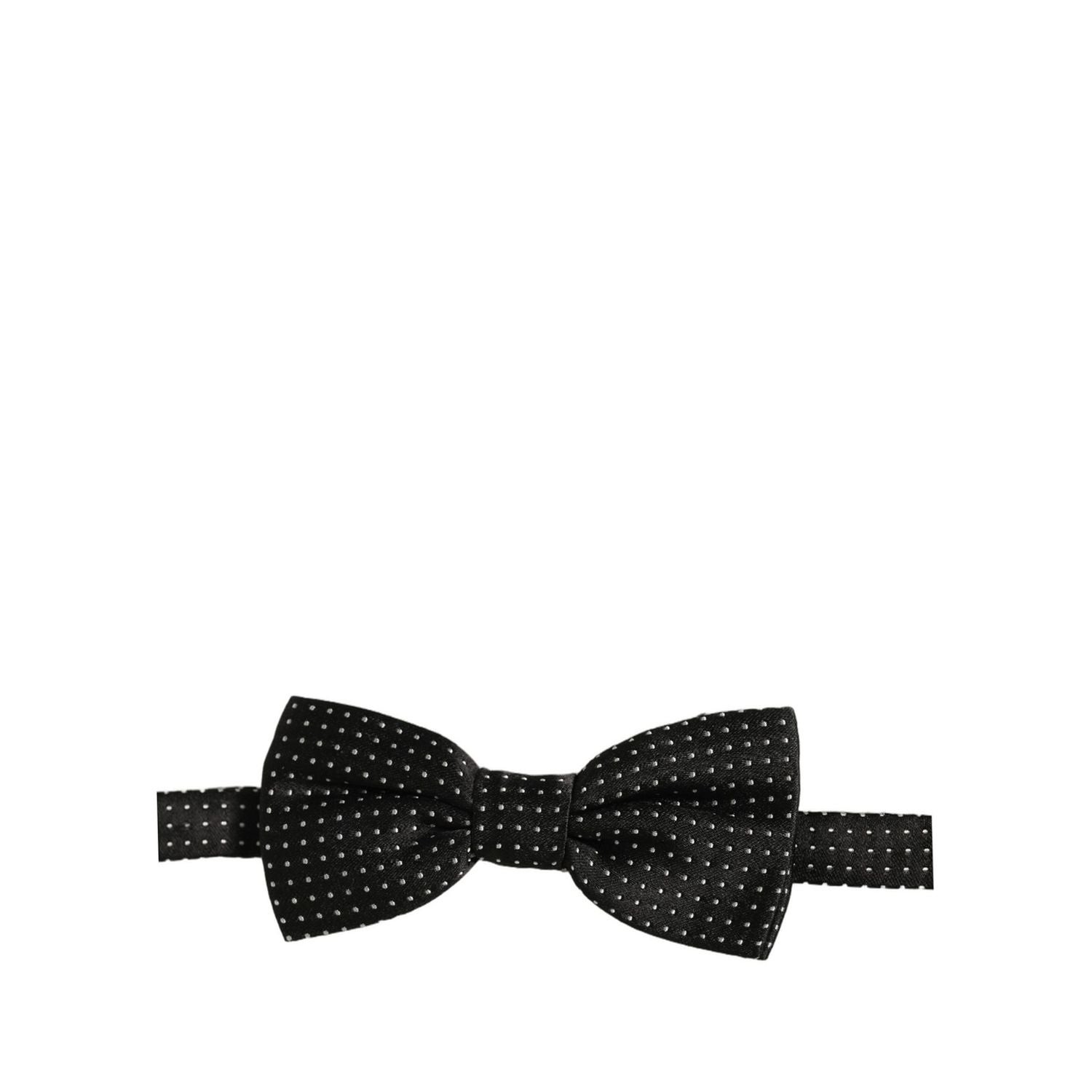 Dolce & Gabbana Men Dark Gray White PolkaDot Adjustable Bow Tie