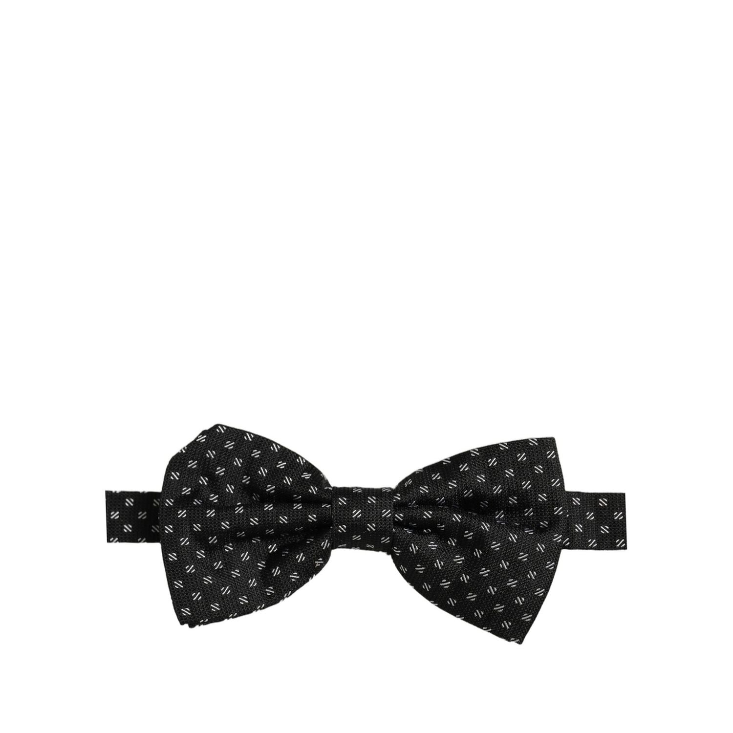 Dolce & Gabbana Men Black Patterned Adjustable Neck Papillon Bow Tie