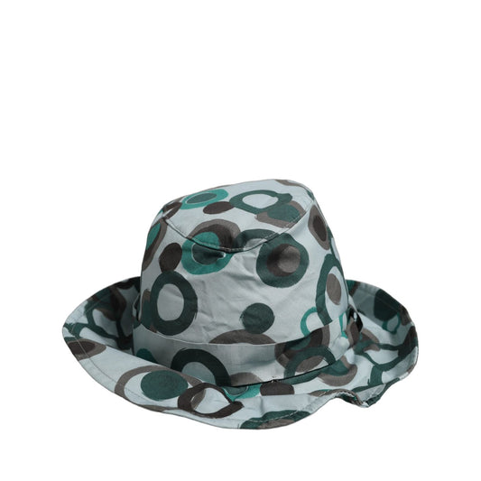 Dolce & Gabbana Teal Cotton Big Polka Dot Pattern Bucket Hat