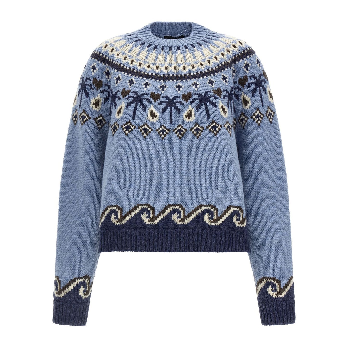 Alanui Blue Virgin Wool Cardigan