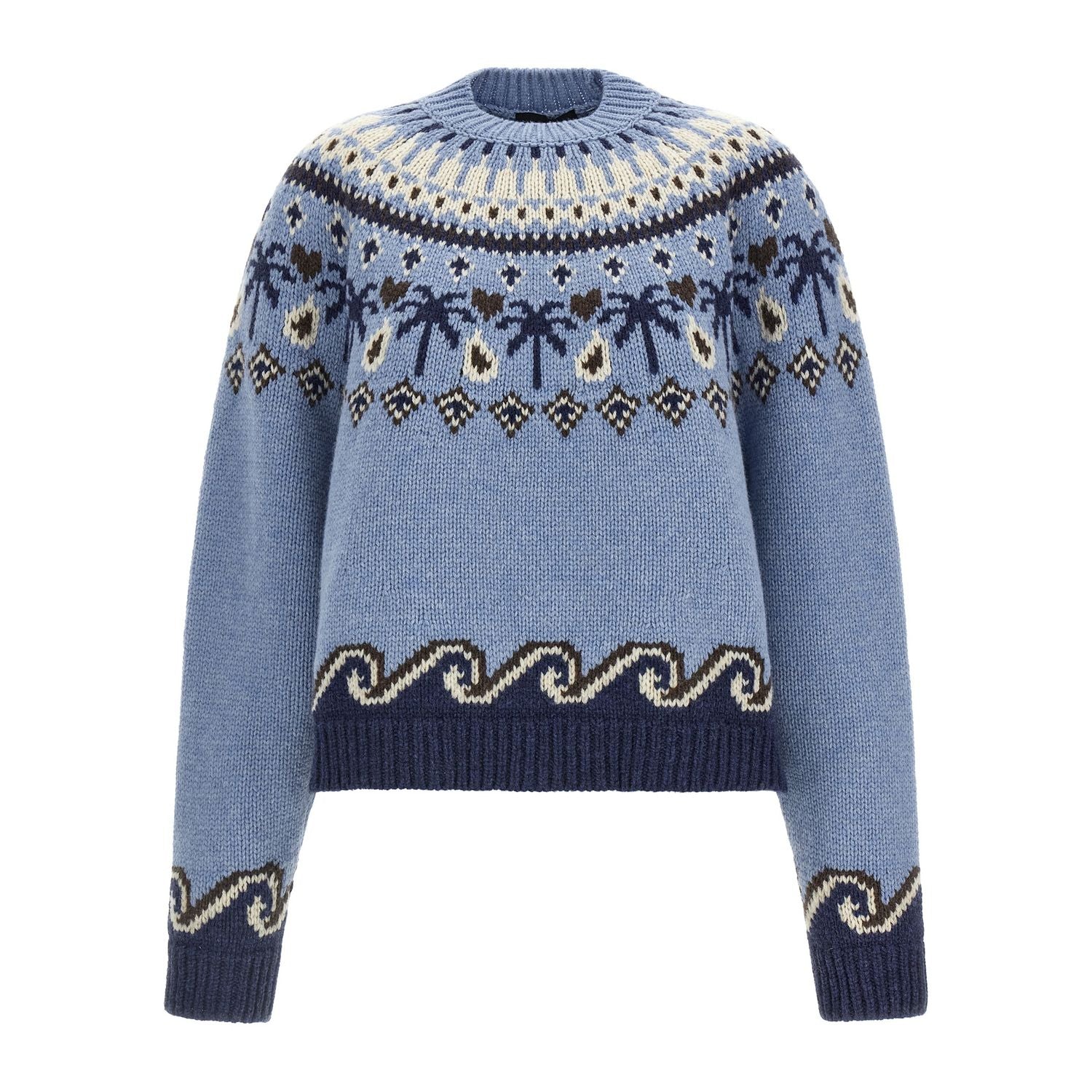Alanui Blue Virgin Wool Cardigan