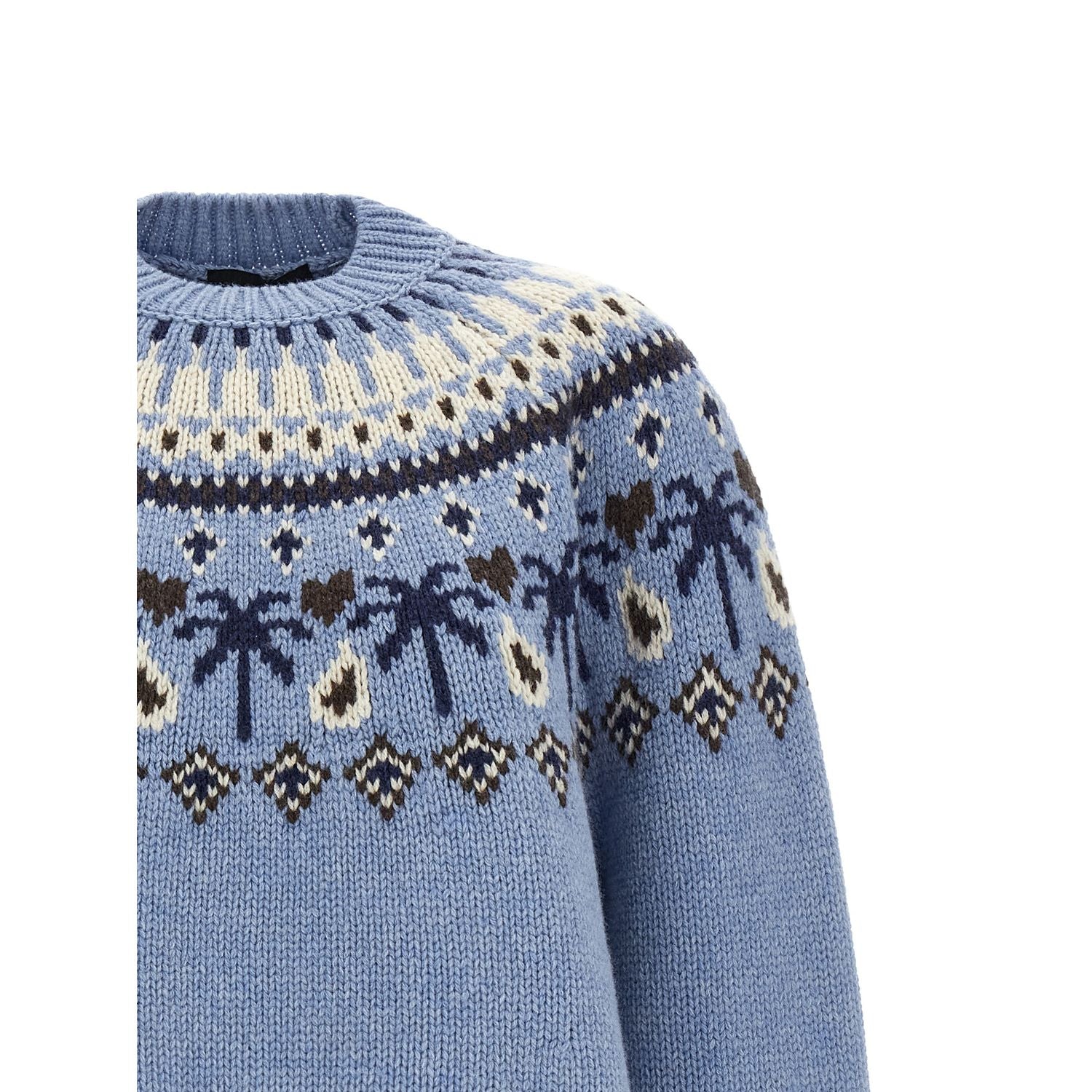 Alanui Blue Virgin Wool Cardigan