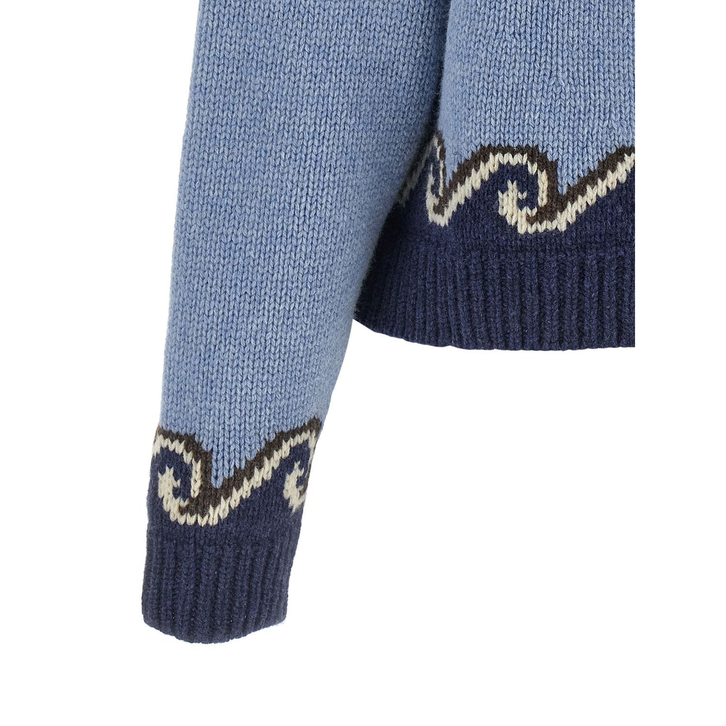 Alanui Blue Virgin Wool Cardigan