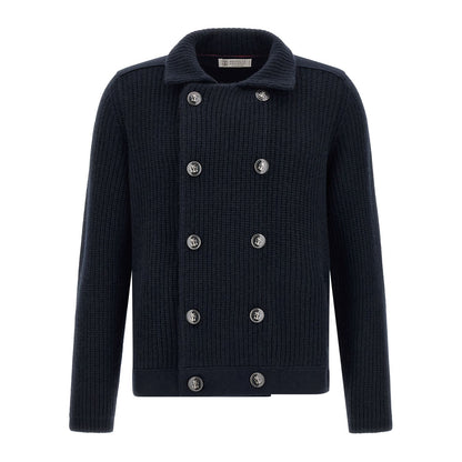 Brunello Cucinelli Blue Cashmere Cardigan