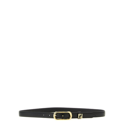 Fendi Black Calfskin Thin Belt