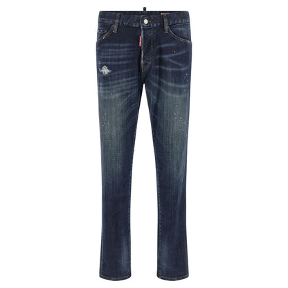 Dsquared² Blue Cotton Straight-Leg Jeans