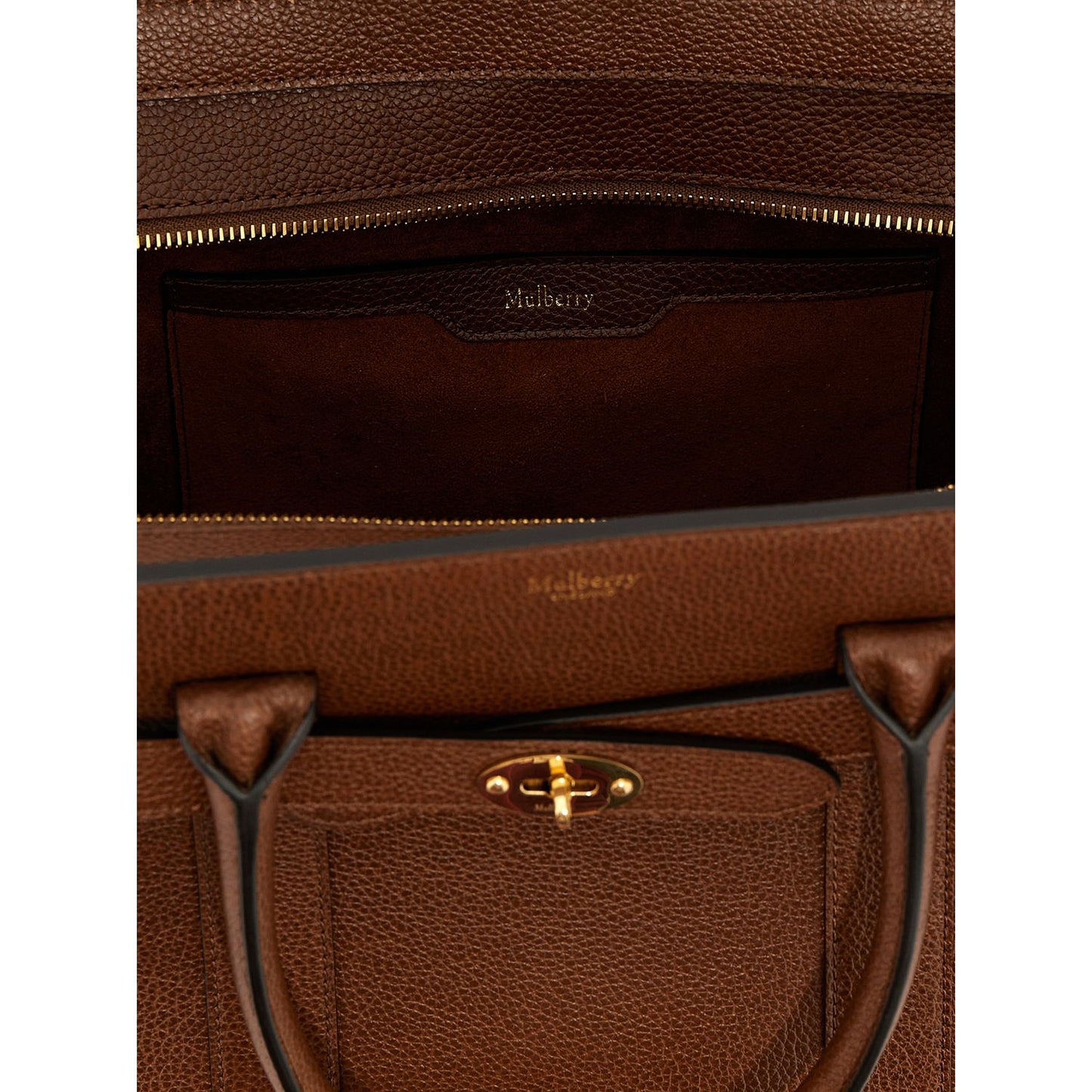 Mulberry Brown Bovine Leather Tote Bag