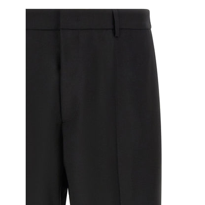 Jil Sander Black Virgin Wool Cropped Pants