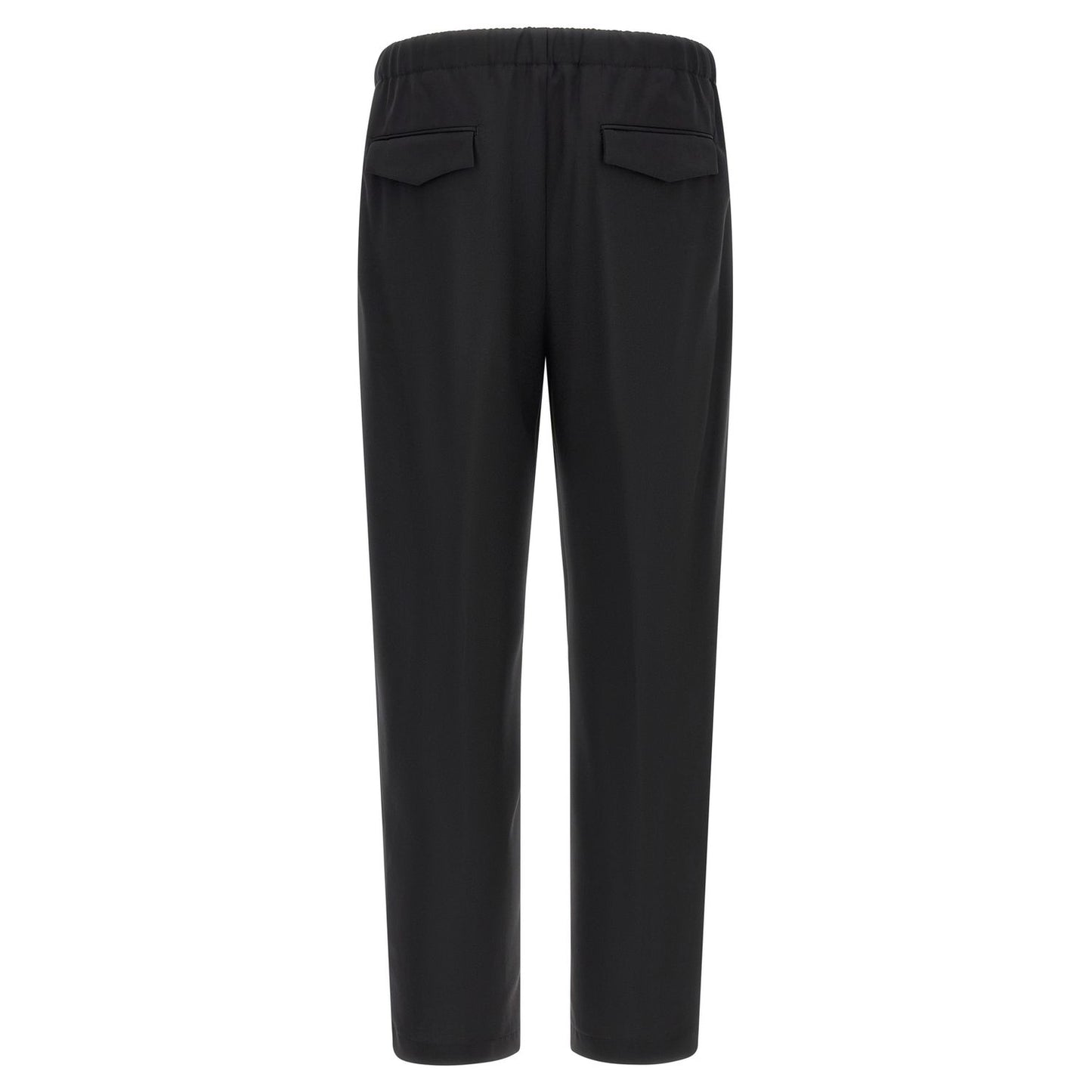 Lardini Black Virgin Wool Dress Pants