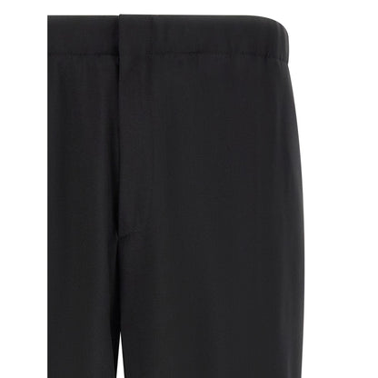 Lardini Black Virgin Wool Dress Pants