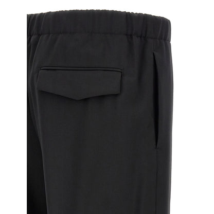 Lardini Black Virgin Wool Dress Pants