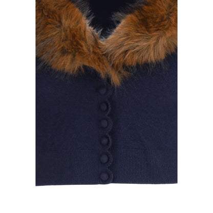 Self-Portrait Blue Wool Oves Aries Cardigan