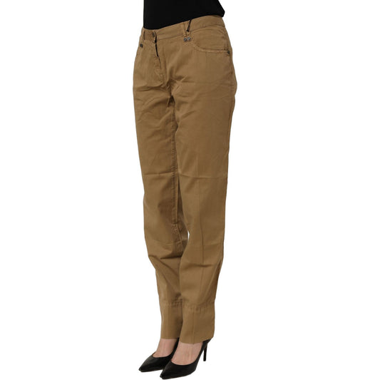 PLEIN SUD Brown Straight Cotton Stretch Chino Pants