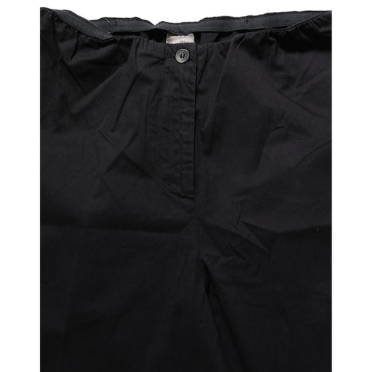 QL2 Black High-Waisted Straight Chino Women Trouser Pants