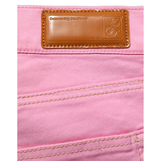 GF Ferre Pink Mid-Waisted Flared Denim Casual Jeans