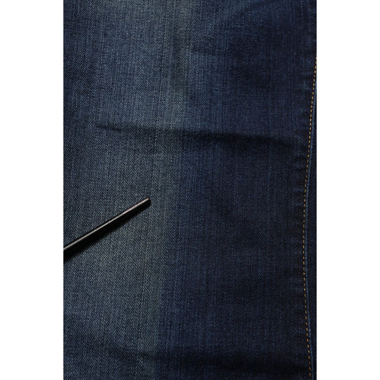 Two women in the world Dark Blue Washed Mid-Waisted Flared Denim Casual Jeans