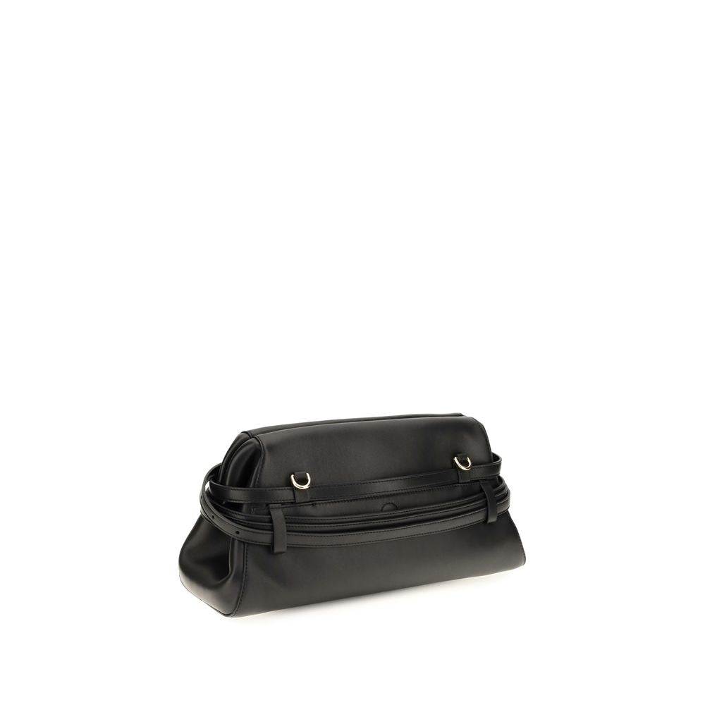 Moschino Black Goatskin Clutch Bag