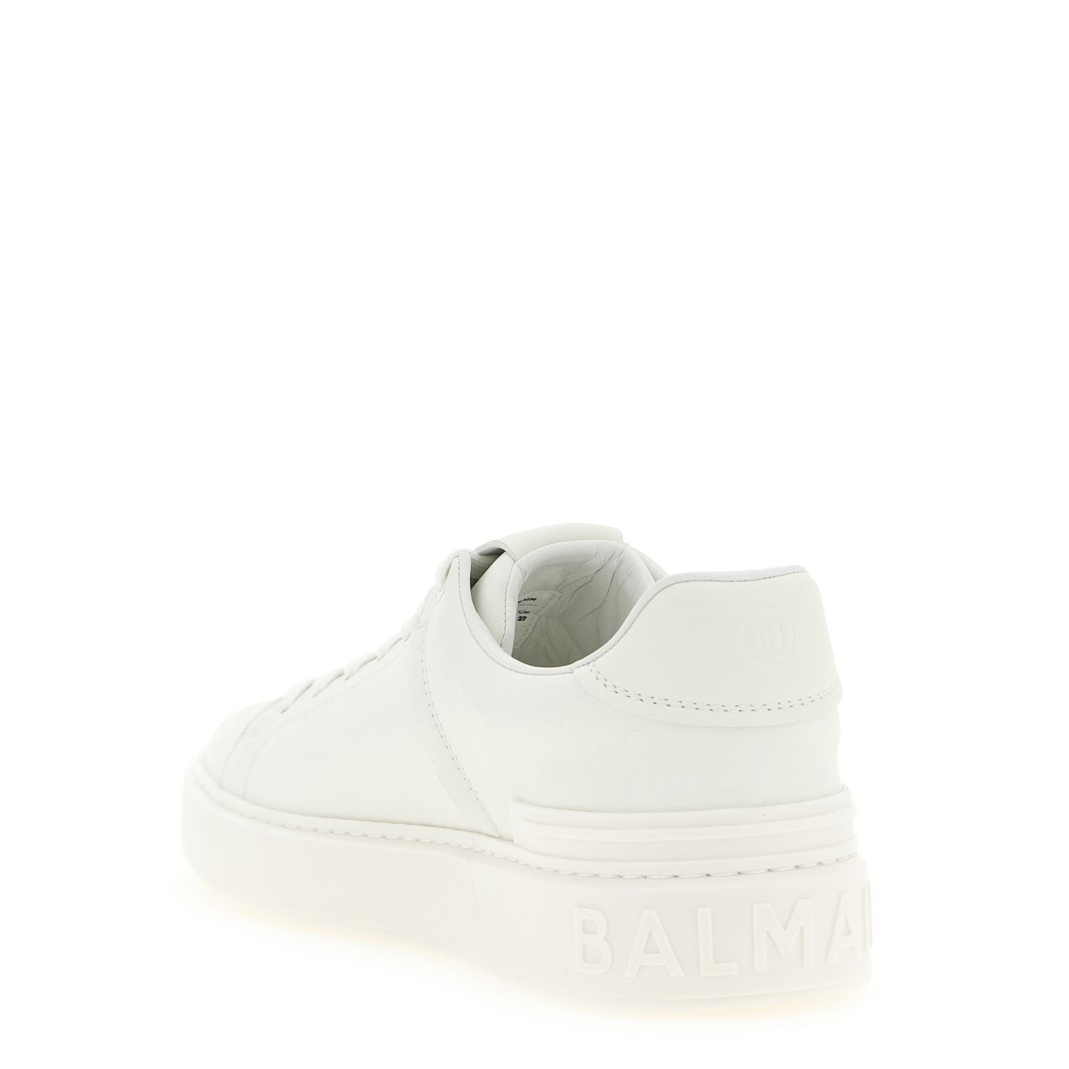 Balmain White Calfskin Low Top Sneakers