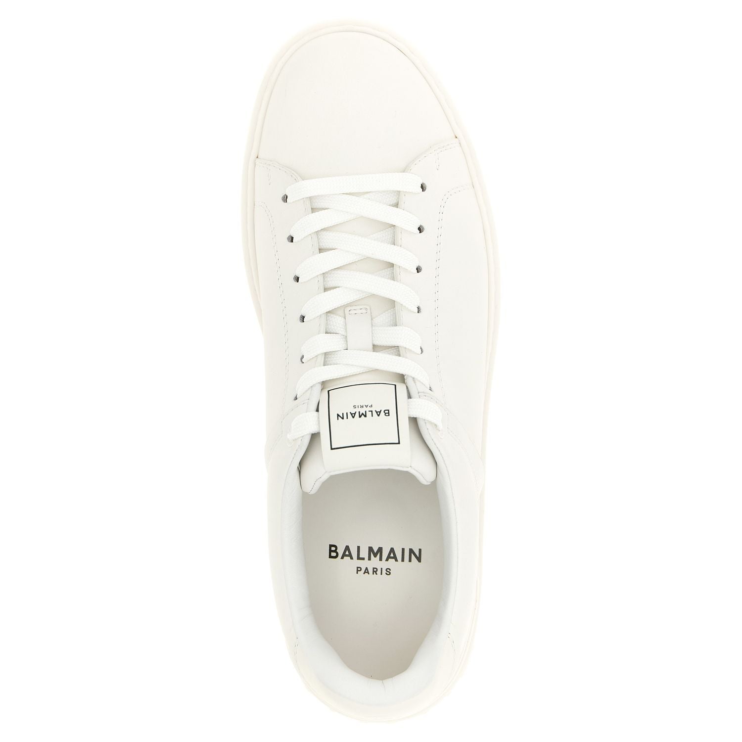 Balmain White Calfskin Low Top Sneakers