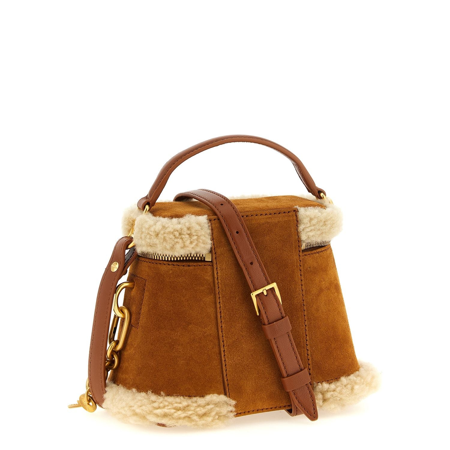 Balmain Brown Calfskin Handbag