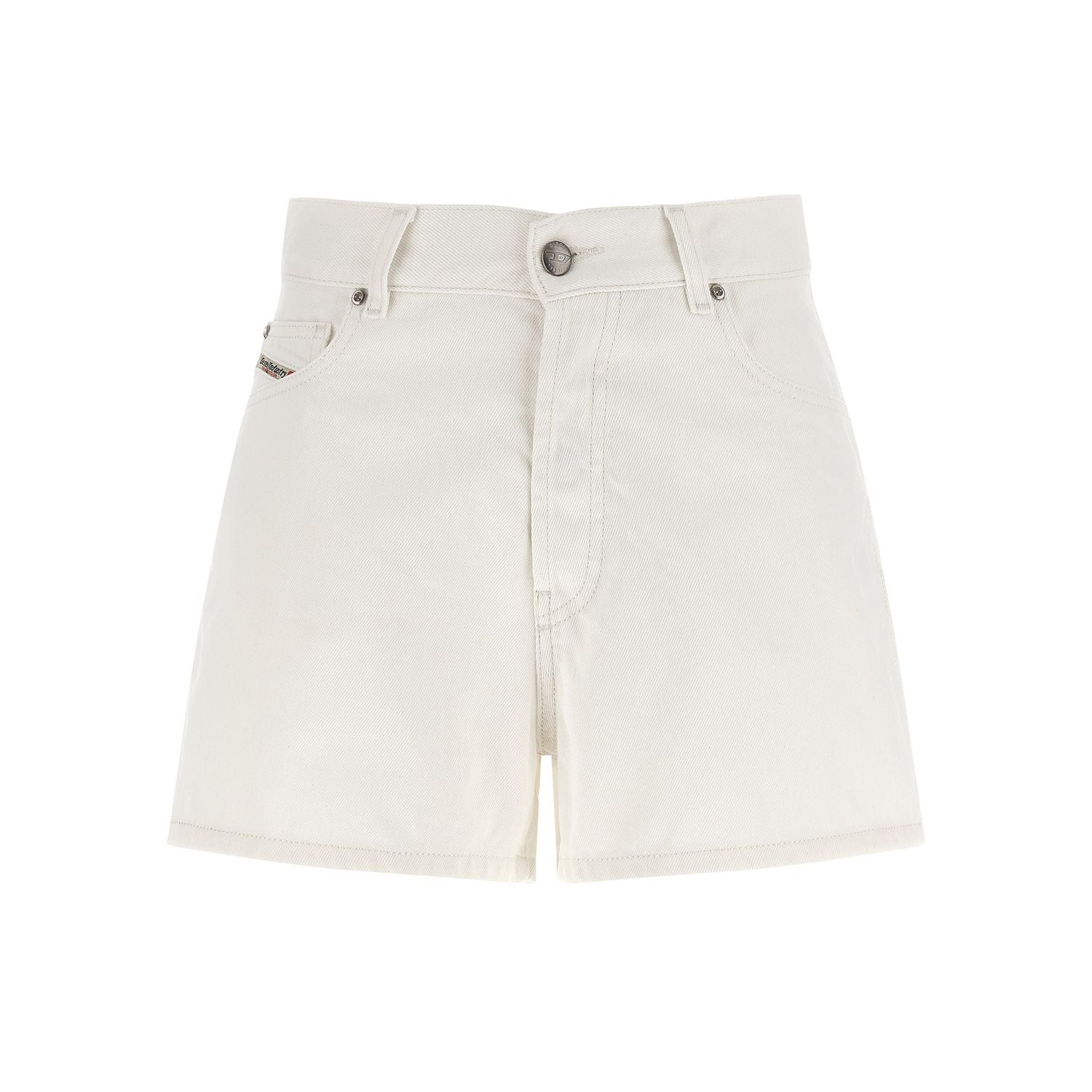 Diesel White Cotton Bermuda Shorts