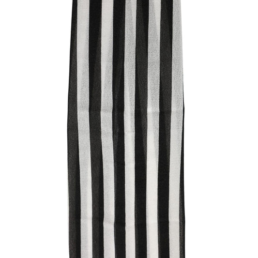 Dolce & Gabbana Black White Stripes Tights Stocking Pantyhose Socks