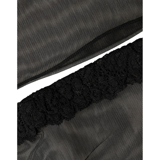 Dolce & Gabbana Black Nylon Mesh Sheer Calf Long Accessory Socks