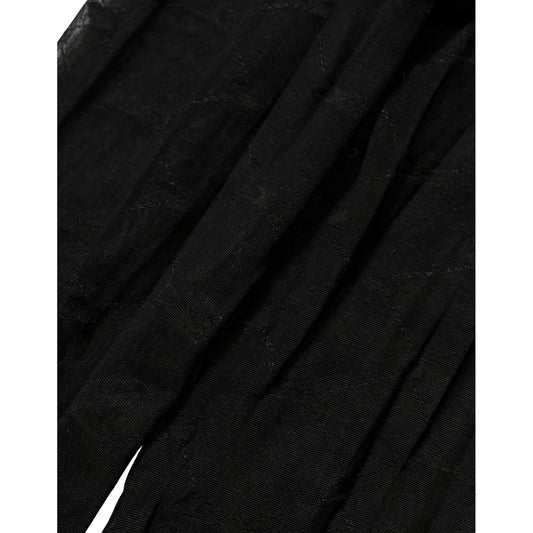 Dolce & Gabbana Black Nylon Logo Tights Stocking Pantyhose Socks
