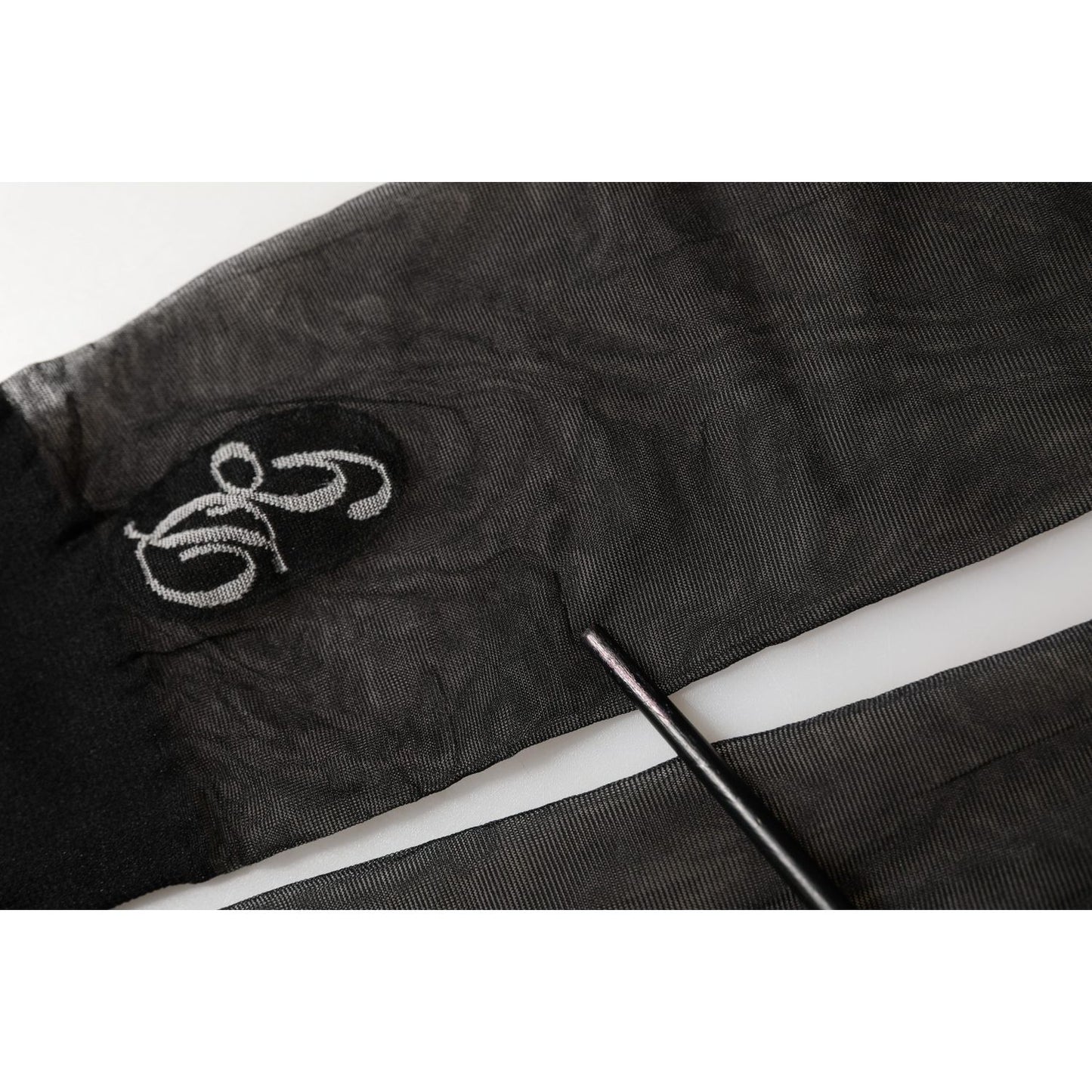 Dolce & Gabbana Black Nylon Mesh Sheer Calf Long Accessory Socks