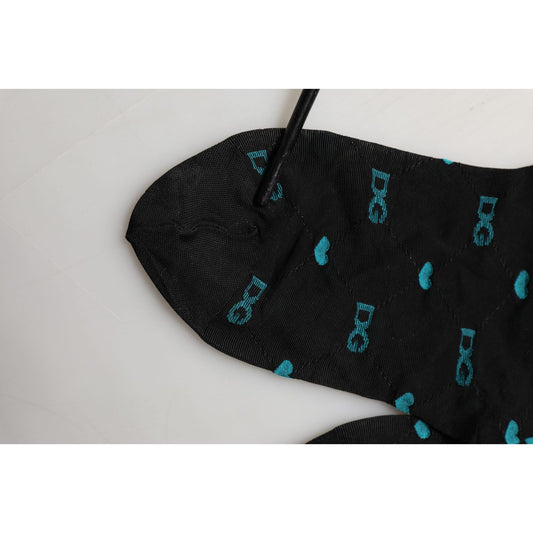 Dolce & Gabbana Black Nylon Logo Tights Stocking Pantyhose Socks