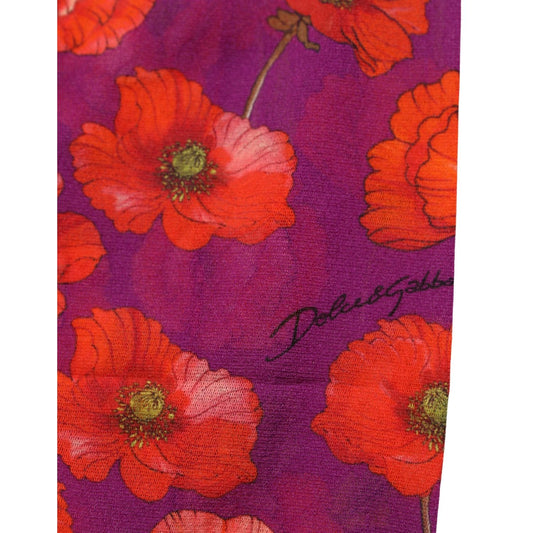 Dolce & Gabbana Purple Nylon Floral Print Tights Stockings Socks