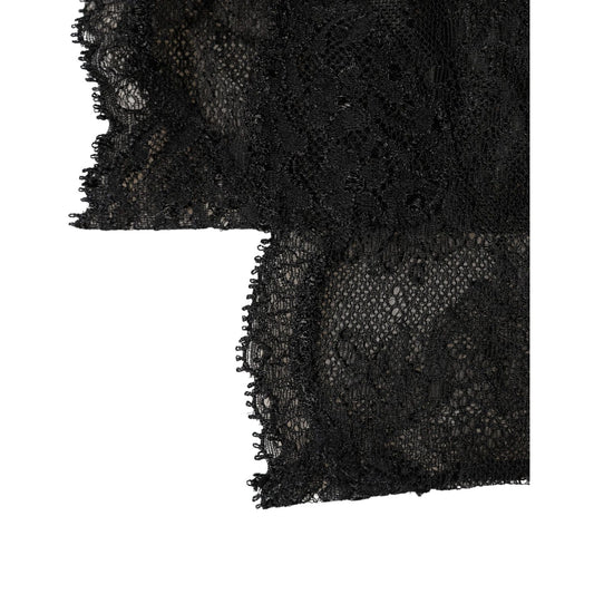Dolce & Gabbana Black Floral Lace Nylon Stretch Knee High Socks