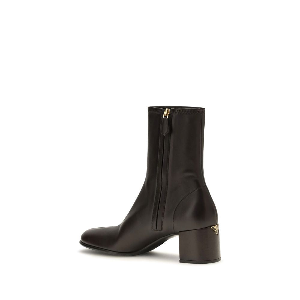 Prada Brown Lamb Ovis Aries Aries Ankle Boots