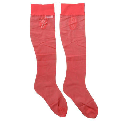 Dolce & Gabbana Red Nylon Mesh Sheer Calf Long Accessory Socks