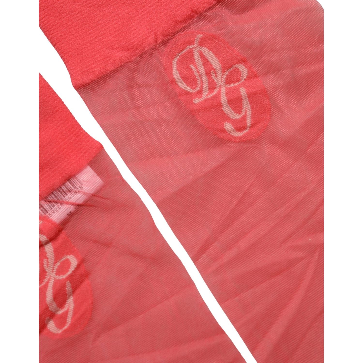 Dolce & Gabbana Red Nylon Mesh Sheer Calf Long Accessory Socks