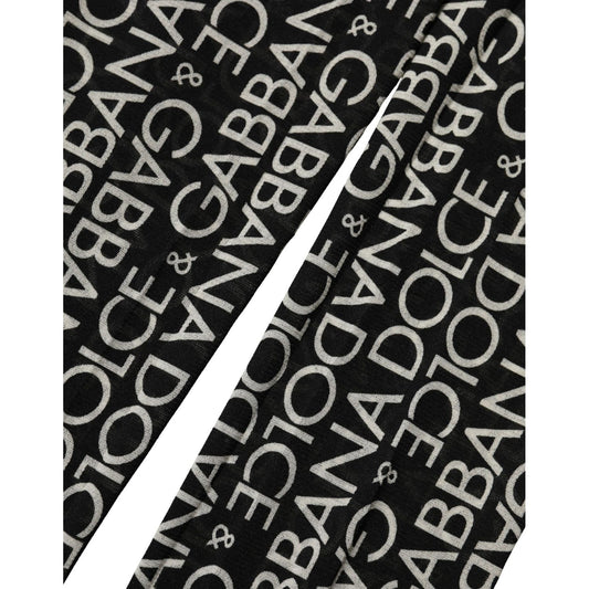 Dolce & Gabbana Black White All Over Print Sheer Stretch Tights Socks