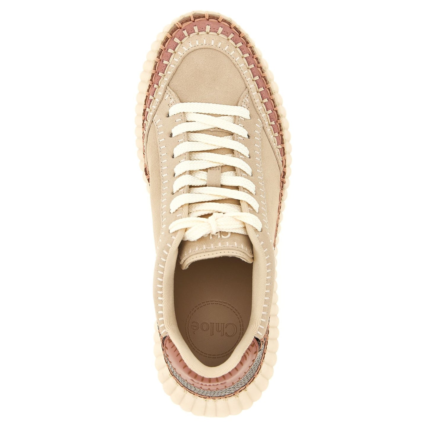 Chloé Beige Polyester Wedge Sandals
